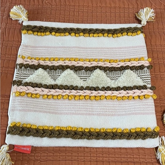 Opalhouse Woven Pillow Cover with Yellow and Brown Accents - Picture 7 of 8